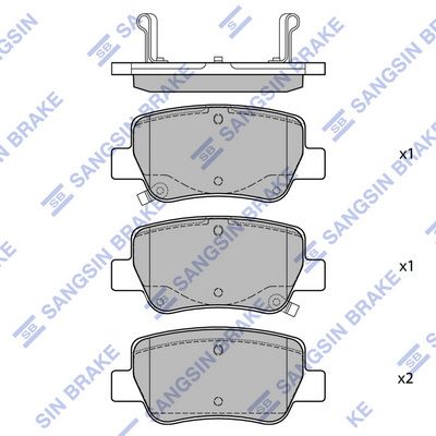 Колодки тормозные задние SANGSIN SP1578