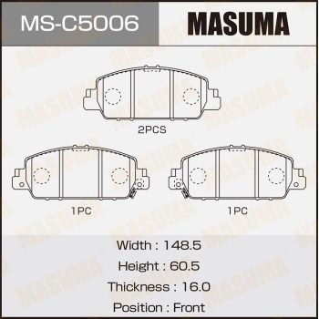 Колодки тормозные дисковые Masuma MSC5006