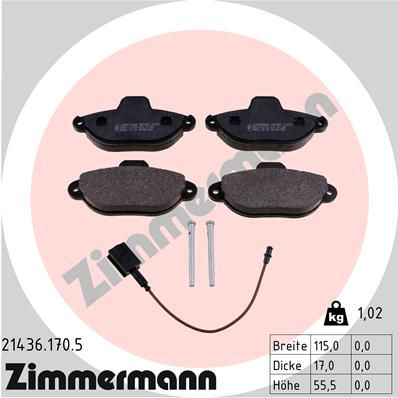 Колодки ZIMMERMANN 214361705