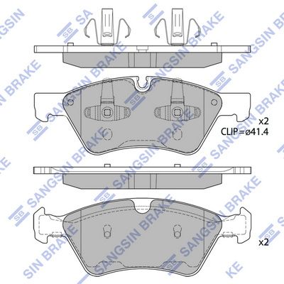Колодки тормозные передние SANGSIN SP2189