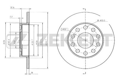 Диск тормозной задний Zekkert BS5780