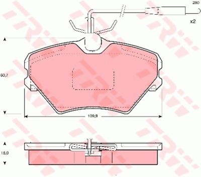 Колодки тормозные дисковые передние TRW GDB1087