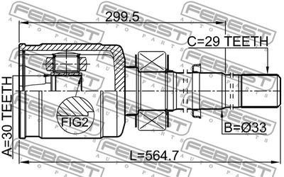 ШРУС внутренний правый FEBEST 0211R52VQ35RH