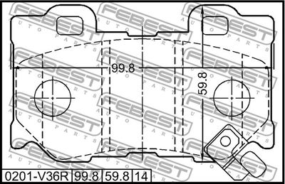 Колодки тормозные задние FEBEST 0201V36R