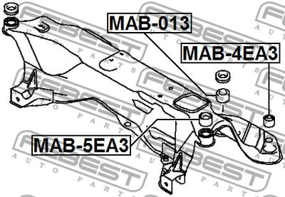 Сайлентблок подрамника FEBEST MAB5EA3
