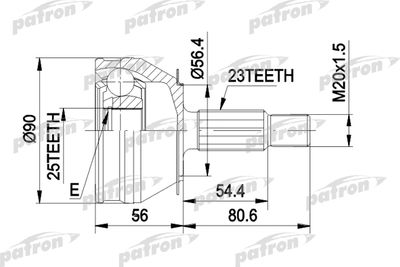 ШРУС наружный комплект PATRON PCV1082