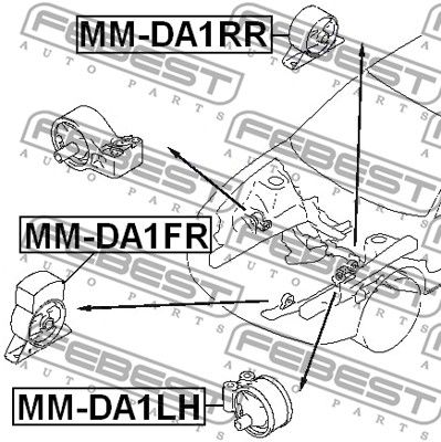 Опора двигателя задняя FEBEST MMDA1RR