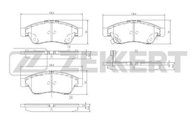 Колодки тормозные дисковые передние Zekkert BS1139