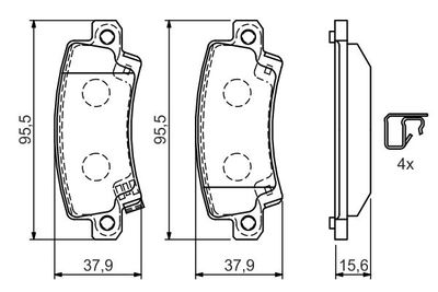 Колодки тормозные дисковые задние BOSCH 0986424790