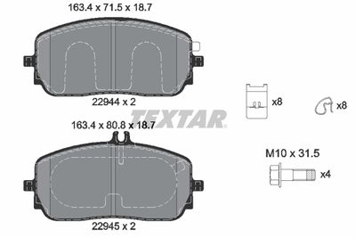 Колодки тормозные передние TEXTAR 2294401