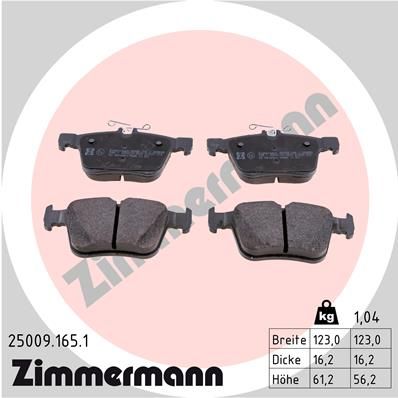 Колодки тормозные дисковые ZIMMERMANN 250091651