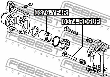 Поршень суппорта тормозного заднего FEBEST 0376YF4R