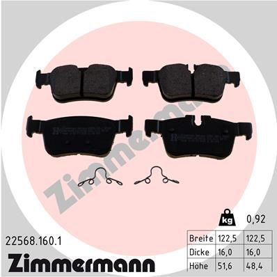 Колодки тормозные дисковые ZIMMERMANN 225681601