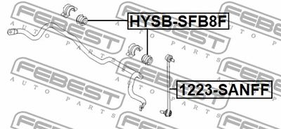 Втулка стабилизатора переднего FEBEST HYSBSFB8F