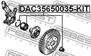 Подшипник ступичный передний ремкомплект FEBEST DAC35650035KIT