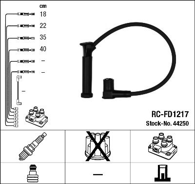 Комплект проводов высоковольтных NGK 44250
