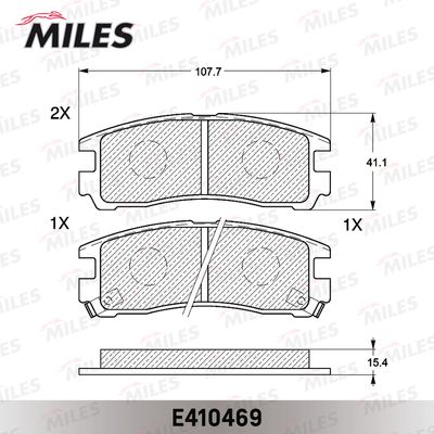 Колодки тормозные задние Miles E410469