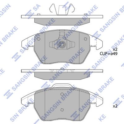 Колодки тормозные дисковые SANGSIN SP2098A