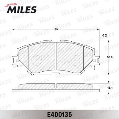 Колодки тормозные передние Miles E400135