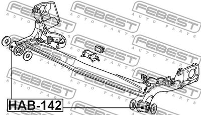 Сайлентблок задней балки FEBEST HAB142