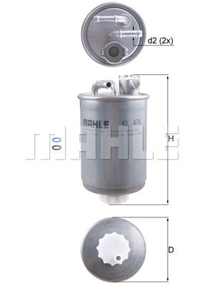 Фильтр топливный MAHLE KL476D