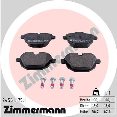 Колодки тормозные дисковые ZIMMERMANN 245611751