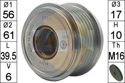 Шкив генератора ERA ZN5697
