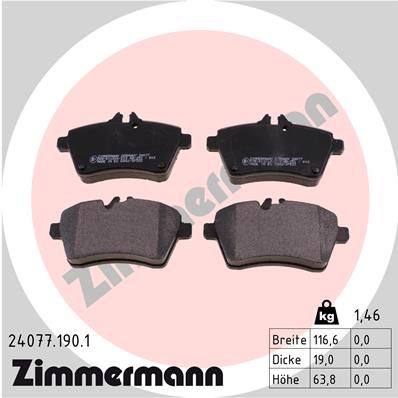 Колодки тормозные передние ZIMMERMANN 240771901