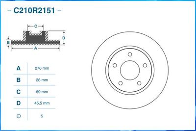Диск тормозной передний CWORKS C210R2151