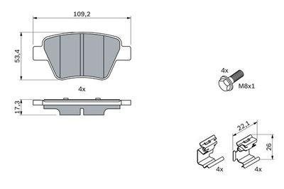 Колодки тормозные дисковые BOSCH 0986494643