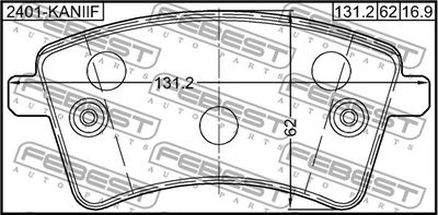 Колодки тормозные передние FEBEST 2401KANIIF
