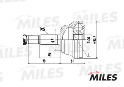 ШРУС наружный Miles GA20013