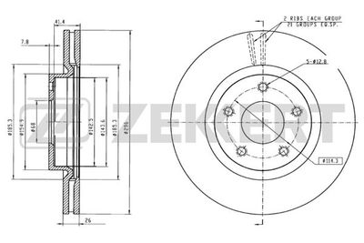 Диск тормозной передний Zekkert BS6064