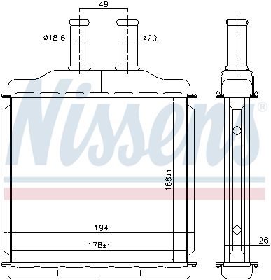 Радиатор отопителя NISSENS 76509