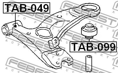 Сайлентблок рычага переднего задний FEBEST TAB099