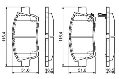 Колодки тормозные дисковые передние BOSCH 0986424803