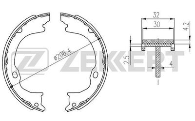 Колодки тормозные барабанные задние Zekkert BK4162