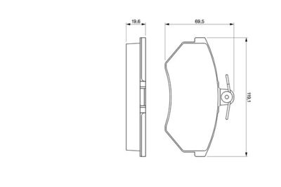 Комплект колодок для дискового тормоза BOSCH 0986460944