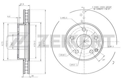 Диск тормозной передний Zekkert BS5792