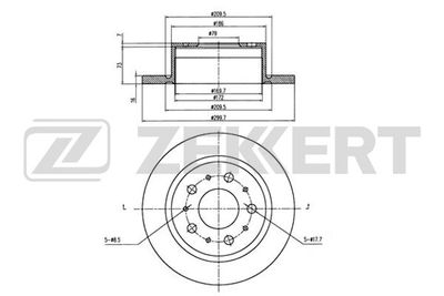 Диск тормозной задний Zekkert BS5111