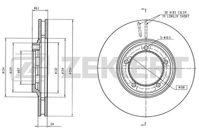 Диск тормозной передний Zekkert BS5281