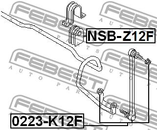 Втулка стабилизатора переднего FEBEST NSBZ12F