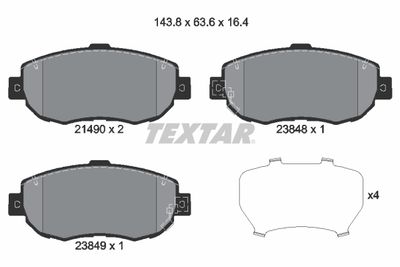 Колодки тормозные передние TEXTAR 2149001