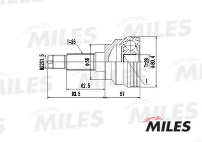 ШРУС наружный Miles GA20220