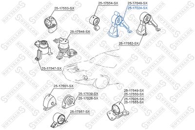 Подушка двигателя задняя STELLOX 2517024SX