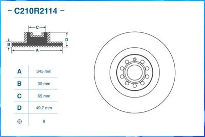 Диск тормозной передний CWORKS C210R2114