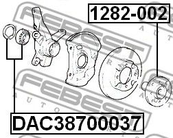 Подшипник передней ступицы FEBEST DAC38700037