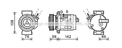 Компрессор кондиционера AVA CTK035