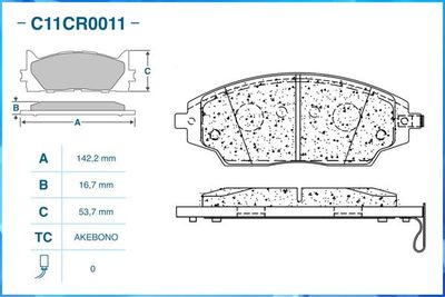 Колодки тормозные передние CWORKS C11CR0011