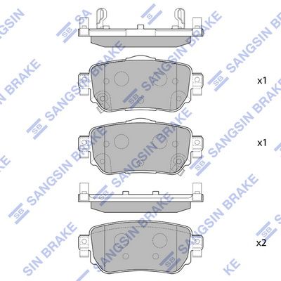 Колодки тормозные задние SANGSIN SP4140